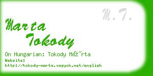 marta tokody business card